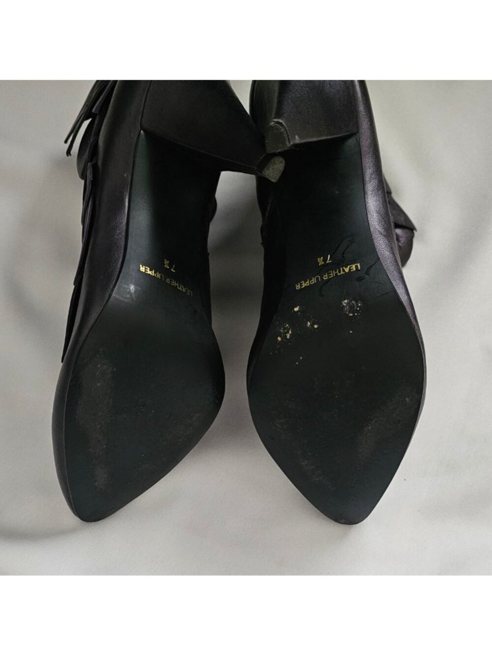 Kelsi Dagger Women's Black Leather Upper Pointed Toe Leaf Pansy Booties Size 7 ½ - Picture 11 of 14
